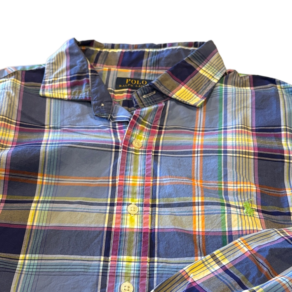 Polo by Ralph Lauren Men's XL Vibrant Blue Plaid Shirt
